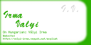 irma valyi business card